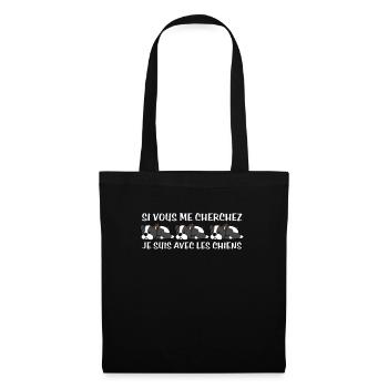 Cadeau agriculteur éleveur de chiens - Sac en tissu - noir - Devant