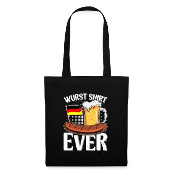 Wurst Shirt Ever Deutsches Essen Bratwurst - Stoffbeutel - Schwarz - Vorne