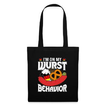 Deutschland On my Wurst Behavior Brezeln Bierfan - Stoffbeutel - Schwarz - Vorne