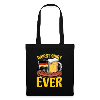 Wurst Shirt Ever Deutsches Essen Bratwurst - Stoffbeutel - Schwarz - Vorne