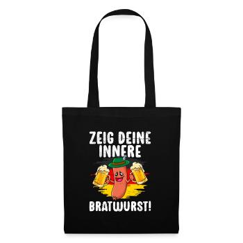 Deutschland Bierfan Zeig deine Innere Bratwurst - Stoffbeutel - Schwarz - Vorne