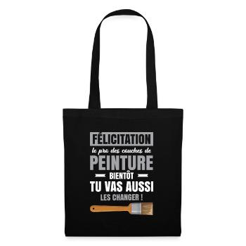 Annonce Grossesse Papa Peintre Bâtiment Humour - Sac en tissu - noir - Devant