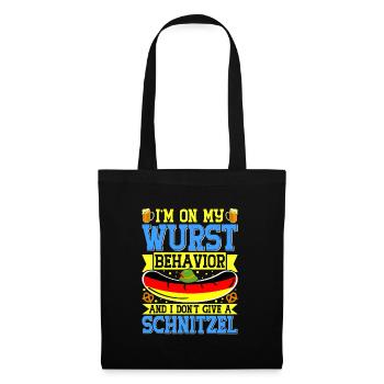 Deutschland On my Wurst Behavior Brezeln Bierfan - Stoffbeutel - Schwarz - Vorne