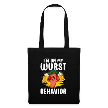 Deutsche Bratwurst I'm on my Wurst Behavior - Stoffbeutel - Schwarz - Vorne