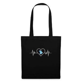 Bavaria Heart palpitations flag Bavarian White Blue - Tote Bag - black - Front