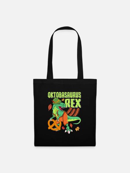 Oktobasaurus Rex Dinosaurier Brezel - Stoffbeutel - Schwarz