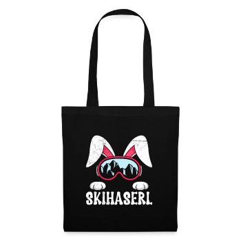 Skihaserl Skihasen Shirt Skihasen Apres Party - Stoffbeutel - Schwarz - Vorne