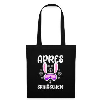 Apres Skihäschen Skihasen Skifahren Frauen - Stoffbeutel - Schwarz - Vorne