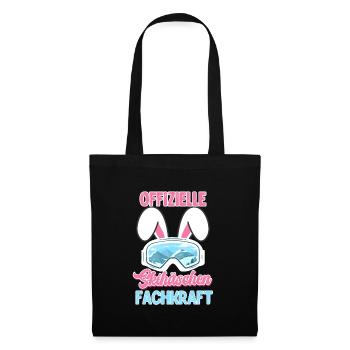 Spécialiste officiel du lapin de ski oreilles de lapin femme - Sac en tissu - noir - Devant