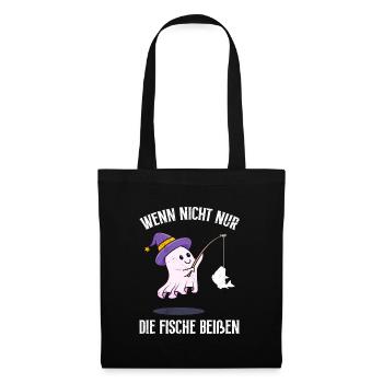Halloween Wenn Nicht die Fische beißen - Stoffbeutel - Schwarz - Vorne