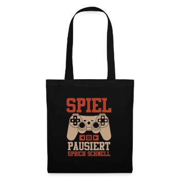 Spiel Pausiert Sprich Schnell Videospiele Konsole - Stoffbeutel - Schwarz - Vorne