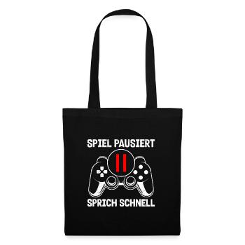 Spiel Pausiert Sprich Schnell Videospiele Konsole - Stoffbeutel - Schwarz - Vorne