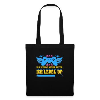 Retro Gamer Werde nicht Älter Ich Level Up - Stoffbeutel - Schwarz - Vorne