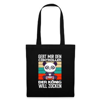 Gaming Panda Gebt Mir den Controller Video Gamer - Stoffbeutel - Schwarz - Vorne