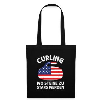 Curling Amerika Wo Steine zu Stars werden - Stoffbeutel - Schwarz - Vorne