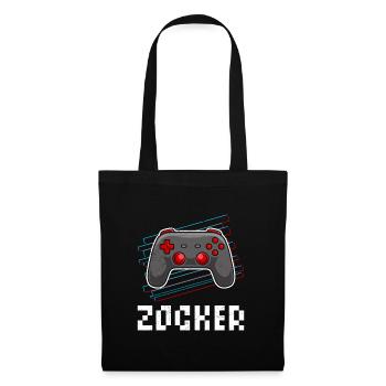 Gamer Zocker Videospiele Controller Spielekonsole - Stoffbeutel - Schwarz - Vorne