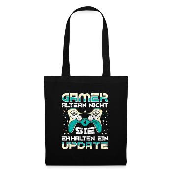Gamer Altern Nicht Sie Leveln Retro Gamer Zocken - Stoffbeutel - Schwarz - Vorne