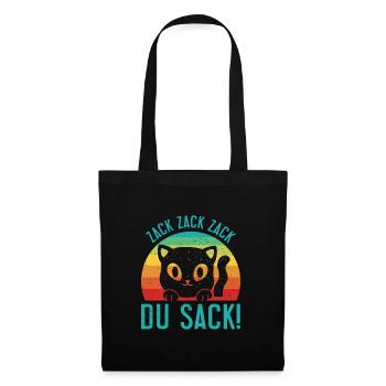 Gaming Katze Zack Zack Du Sack! Videospieler - Stoffbeutel - Schwarz - Vorne