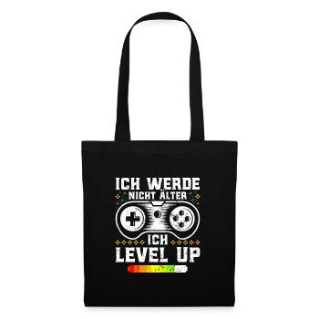 Retro Gamer Werde nicht Älter Ich Levels Up - Stoffbeutel - Schwarz - Vorne