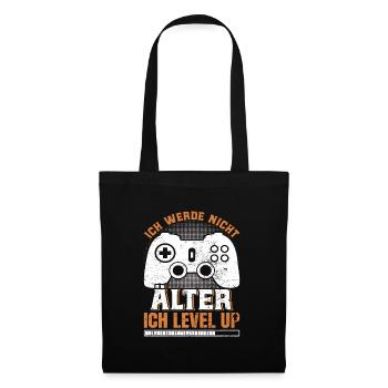 Retro Gamer Werde nicht Älter Ich Levels Up - Stoffbeutel - Schwarz - Vorne