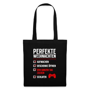 Perfekte Weihnachten Gaming Video Spiele - Stoffbeutel - Schwarz - Vorne