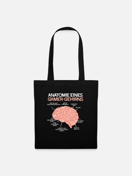 Anatomie eines Gamer-Gehirns Gaming Fan - Stoffbeutel - Schwarz