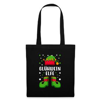 Glühwein Elfe Weihnachtsmarkt Glühweinstand - Stoffbeutel - Schwarz - Vorne