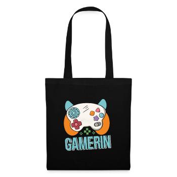 Gamerin Zocken Frauen Gamer Girl Videospiel - Stoffbeutel - Schwarz - Vorne