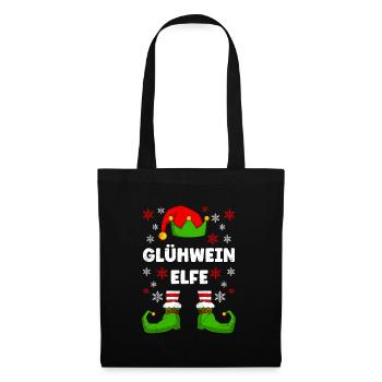Glühwein Elfe Weihnachtsmarkt Glühweinstand - Stoffbeutel - Schwarz - Vorne
