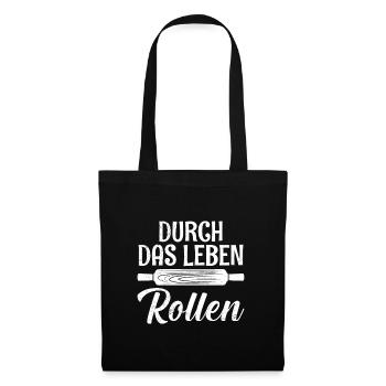Bäcker Durch das Leben Rollen Backliebhaber - Stoffbeutel - Schwarz - Vorne