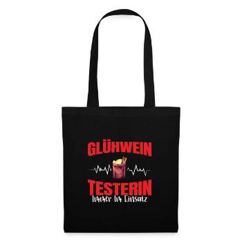 Glühwein Testerin Glühweinstand Weihnachten - Stoffbeutel - Schwarz - Vorne