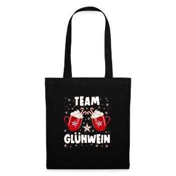 Weihnachtsmarkt TEAM Glühwein Weihnachten - Stoffbeutel - Schwarz - Vorne