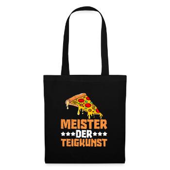 Meister der Teigkunst Pizza Bäckerei Pizza - Stoffbeutel - Schwarz - Vorne