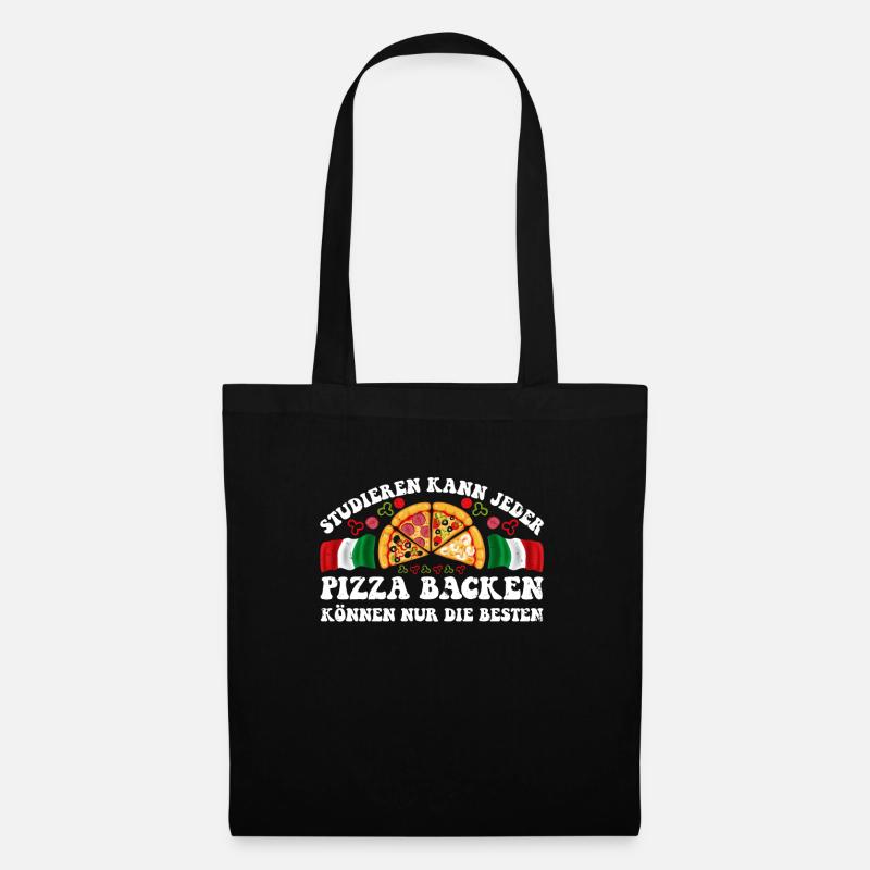 Italienische Pizza Backen Steinofen Pizzateig - Stoffbeutel - Schwarz