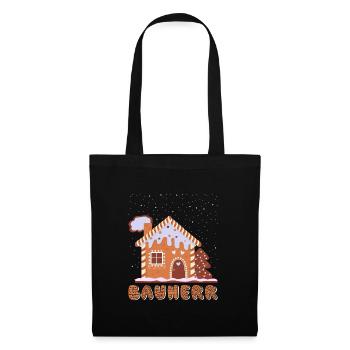 Lebkuchenhaus Bauherr Lebkuchengebäck Backen - Stoffbeutel - Schwarz - Vorne