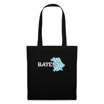 Bayern Bayerische Flagge Weiß Blau München Shirt - Stoffbeutel - Schwarz - Vorne