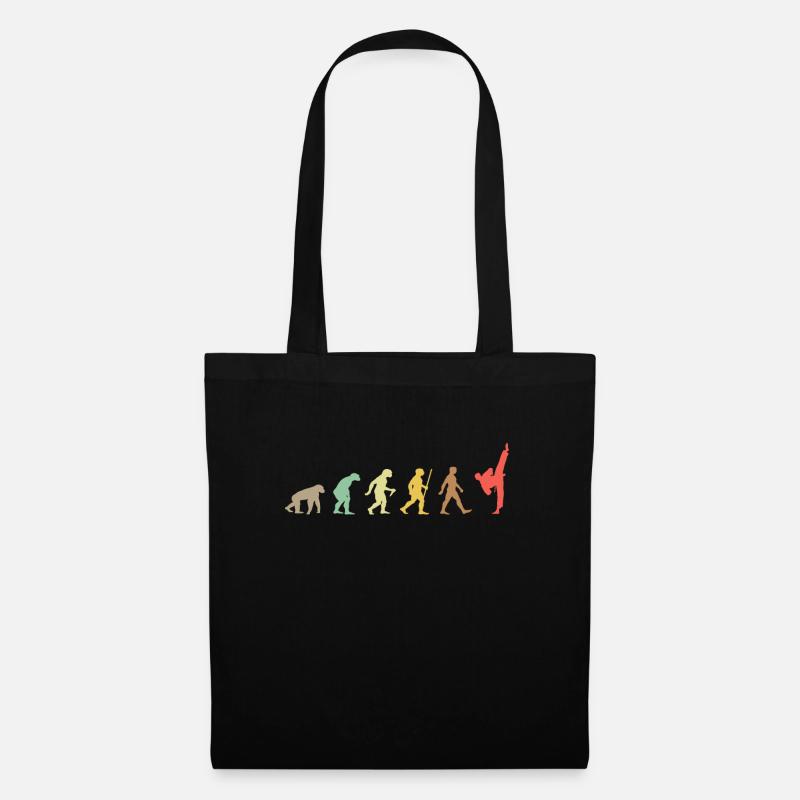 Vintage Taekwondo Retro Kampfkunst Evolution - Stoffbeutel - Schwarz