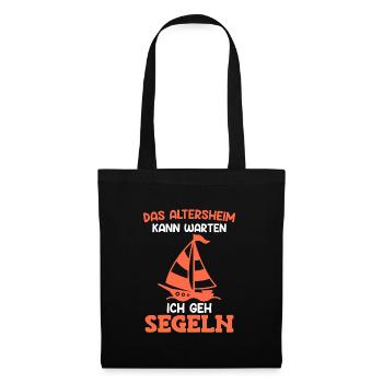 Rente Das Altersheim kann Warten Ich geh Segeln - Stoffbeutel - Schwarz - Vorne