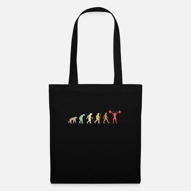 Weightlifting Retro Body Building Evolution fitnes - Tote Bag - black