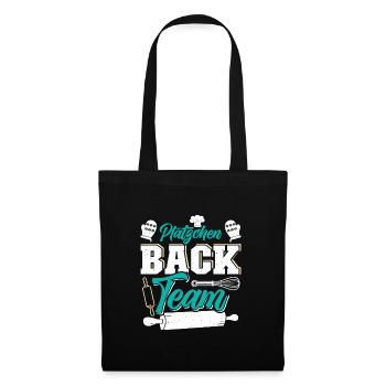 Plätzchen Back Team Weihnachtsgebäck Kekse - Stoffbeutel - Schwarz - Vorne