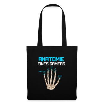 Anatomie eines Gamers Zocker Finger Video Spiel - Stoffbeutel - Schwarz - Vorne