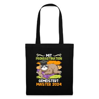 Master Mit Prokrastination Gemeistert Master - Stoffbeutel - Schwarz - Vorne