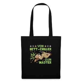 Masterarbeit Geschafft Vom Bett-Chiller zum Master - Stoffbeutel - Schwarz - Vorne