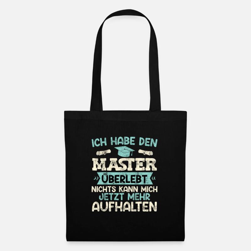 Master Party Habe den Master Überlebt Masterarbeit - Stoffbeutel - Schwarz