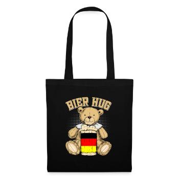 Bier Hug Deutschland Bierliebhaber Teddybär - Stoffbeutel - Schwarz - Vorne