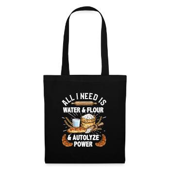 Tout ce dont j’ai besoin, c’est d’eau et de farine - Sac en tissu - noir - Devant