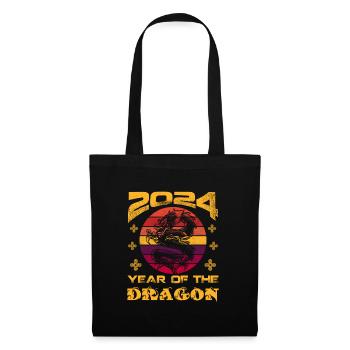 Année du Dragon 2024 Chine Fan Drachenjahr - Sac en tissu - noir - Devant