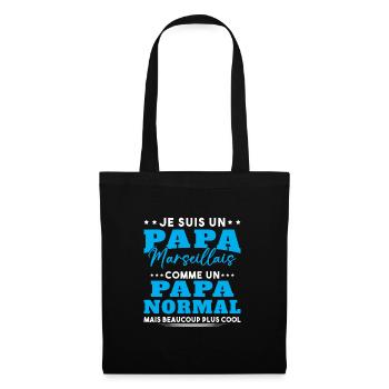 Je suis un Papa Marseillais - Sac en tissu - noir - Devant