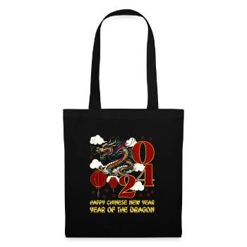 Année du Dragon 2024 Chine Fan Drachenjahr - Sac en tissu - noir - Devant