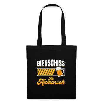 Faschingsparty Bierschiss im Anmarsch Karneval - Stoffbeutel - Schwarz - Vorne